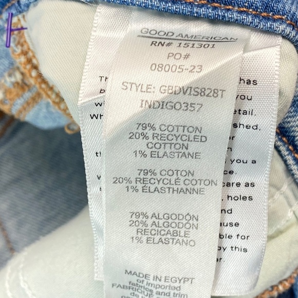 GOOD AMERICAN Good Boy Split Hem High Waist Straight Leg Jeans Size 8/29 - Picture 6 of 8